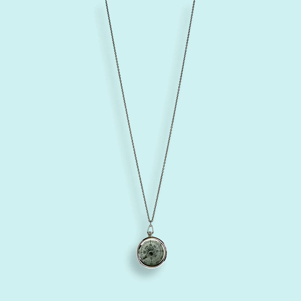 Silver Compass Necklace