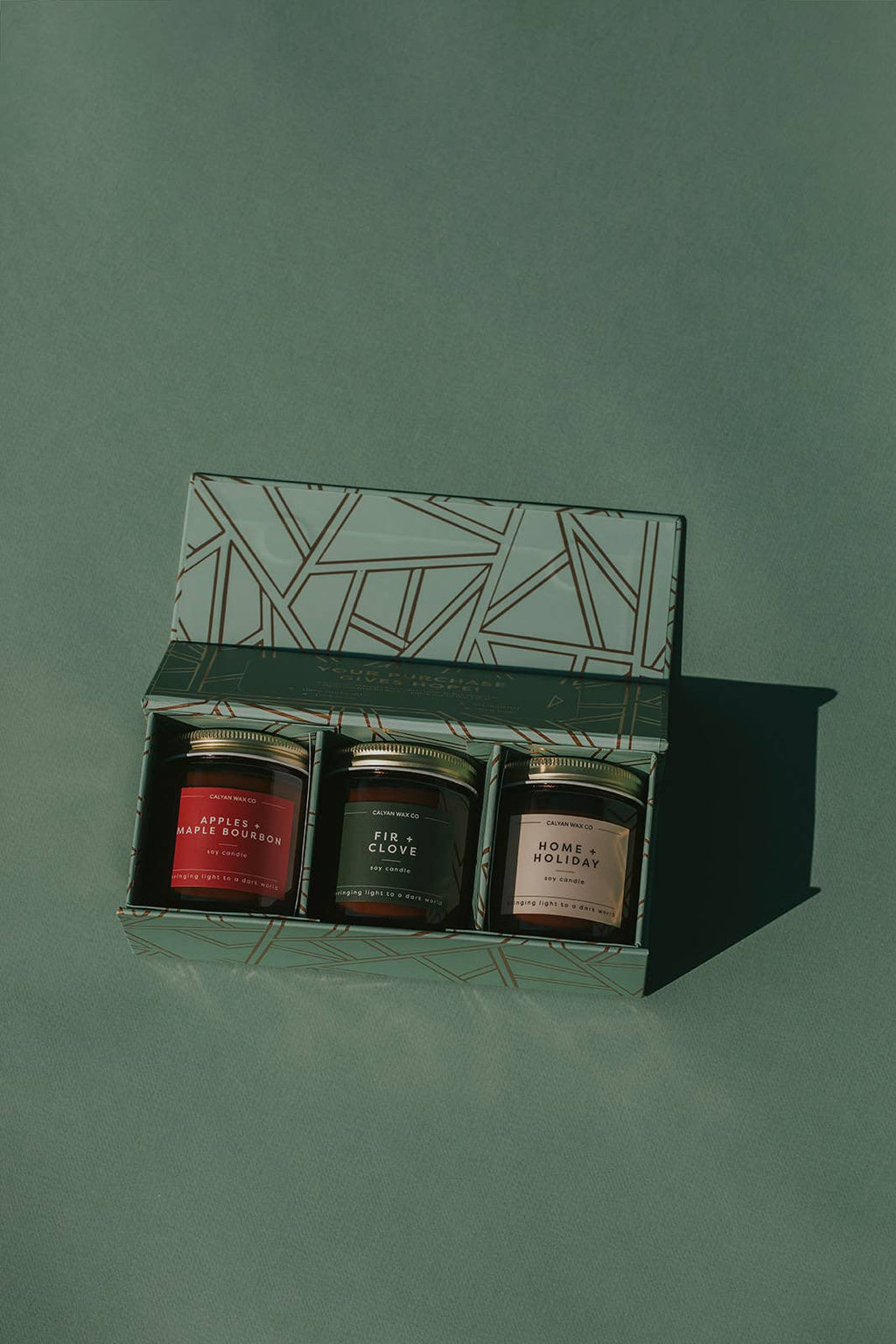 Holiday Gift Set - Mini Amber Jar Candles - 3 Pack