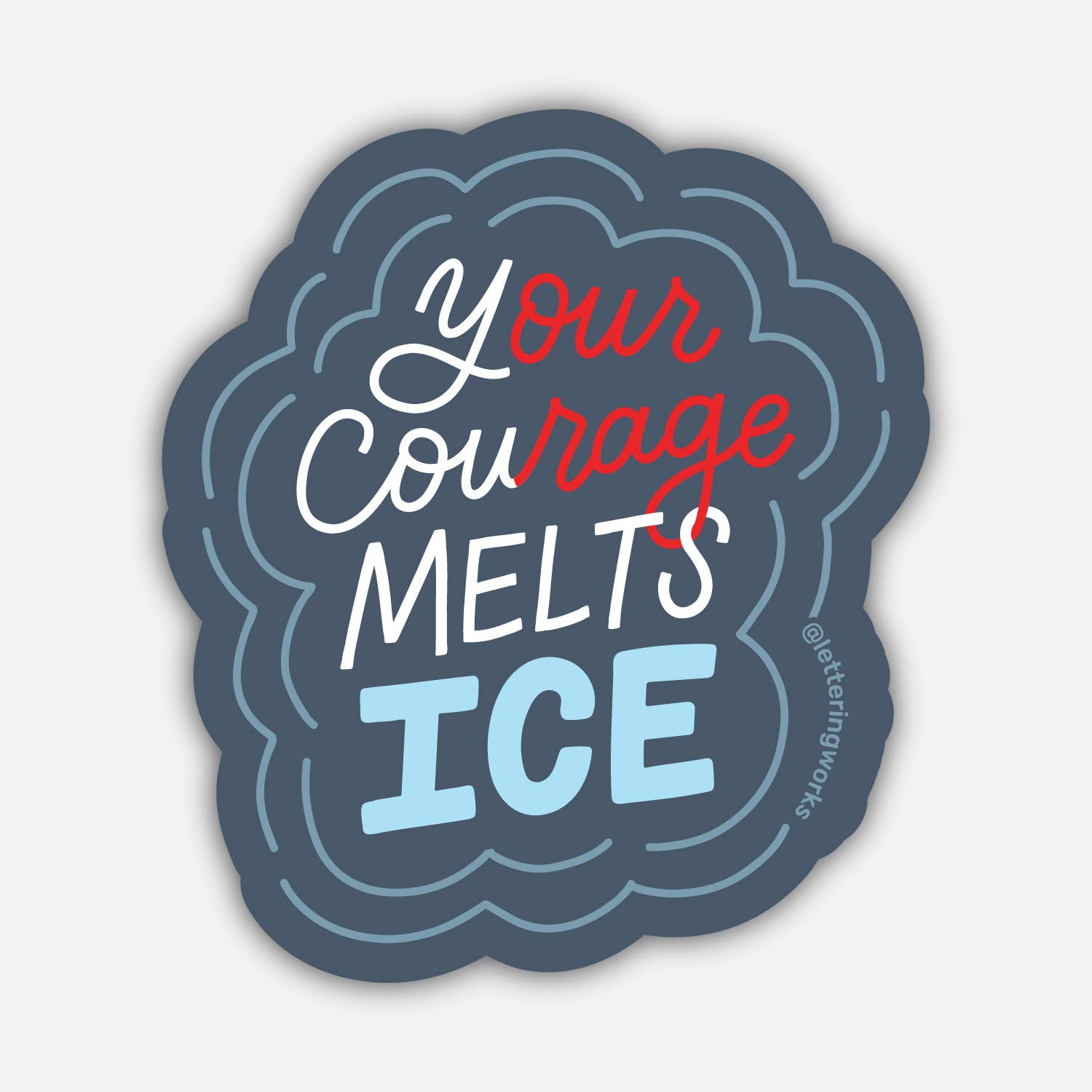 YOUR CouRAGE Melts ICE Activism Vinyl Sticker