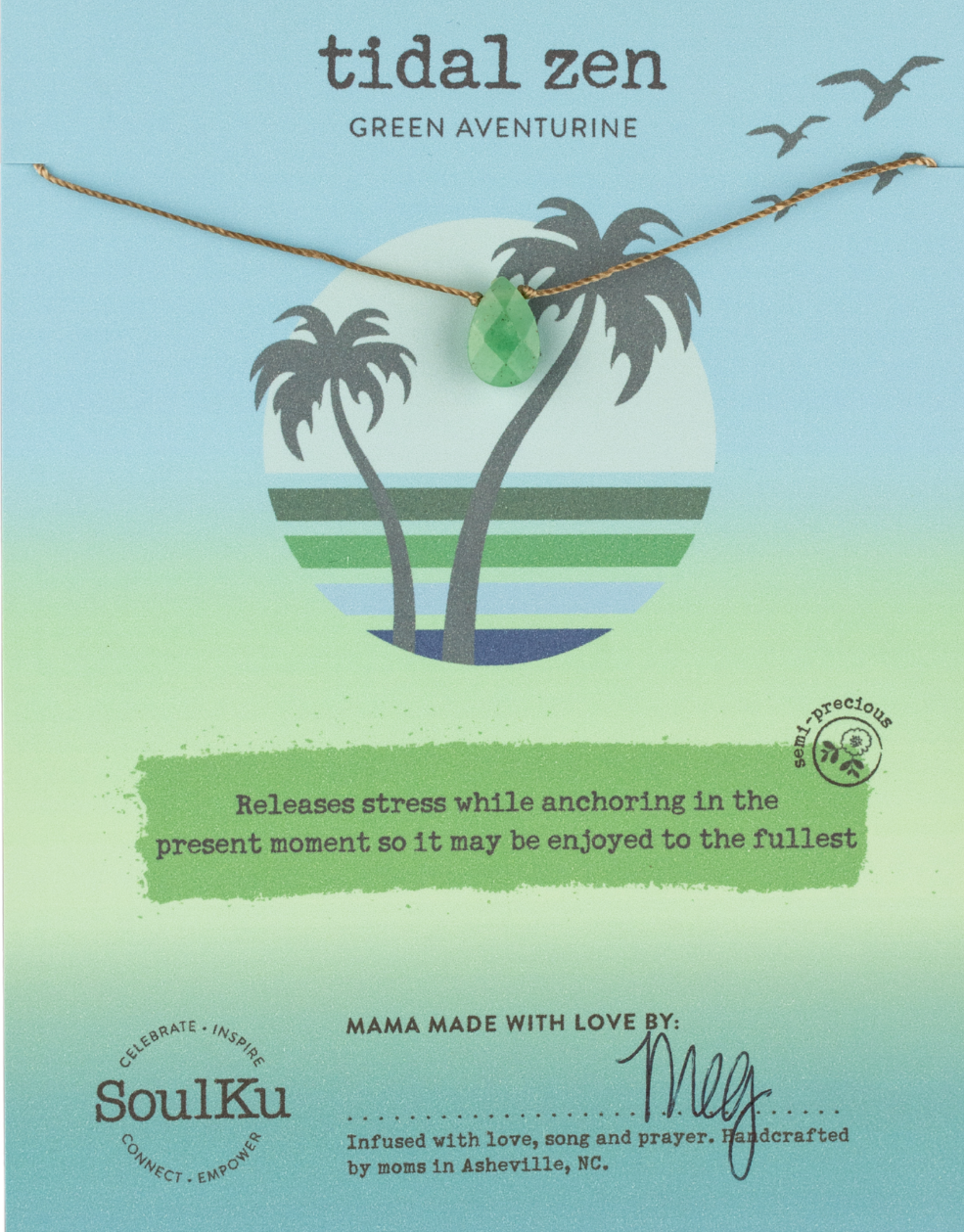 Green Aventurine Blissful Beach Necklace for Tidal Zen