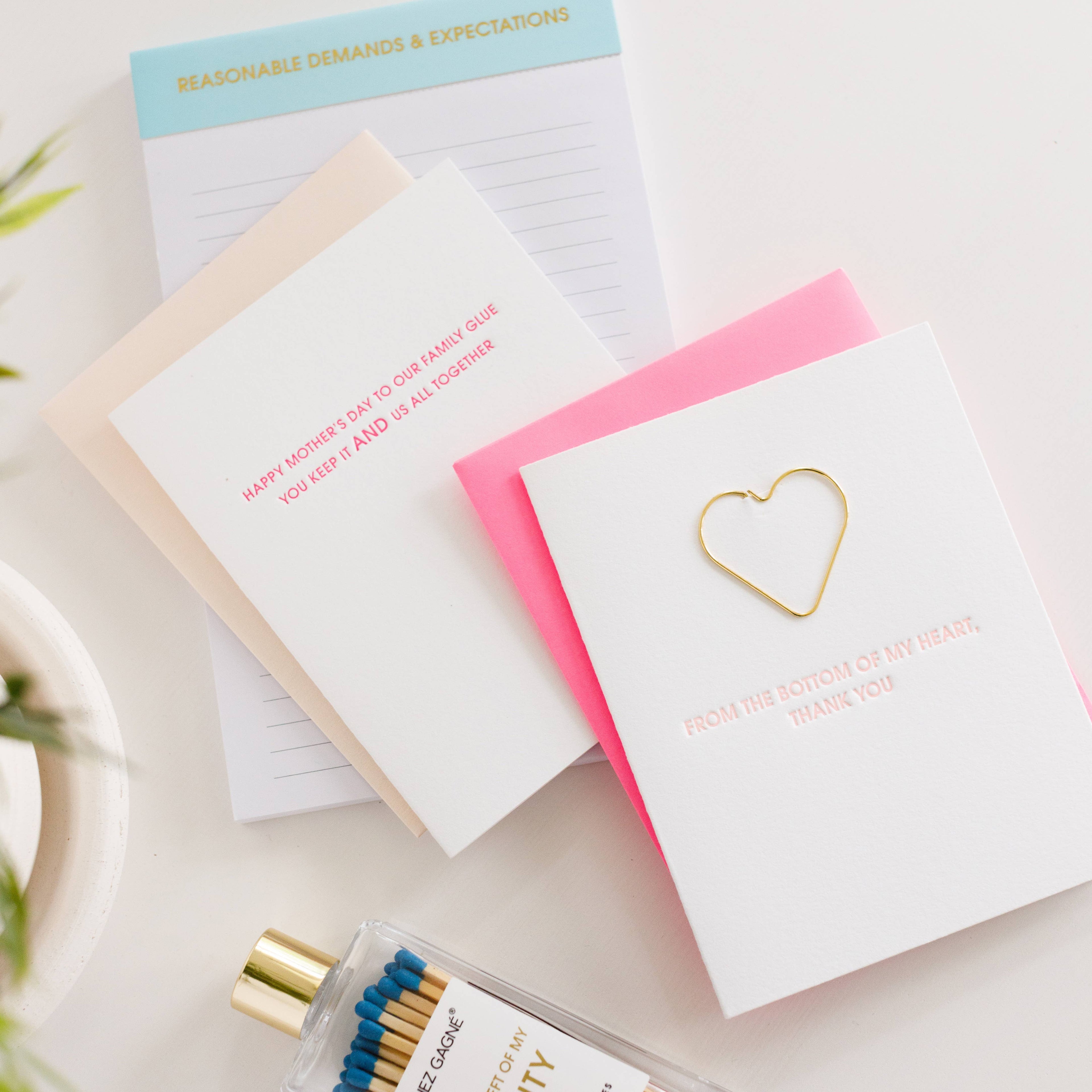 Bottom of My Heart Paper Clip Letterpress Card