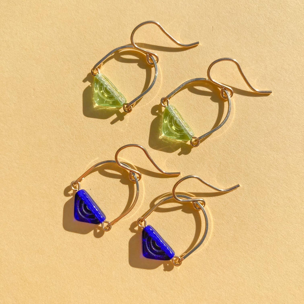 Peridot Glass Deco Earrings
