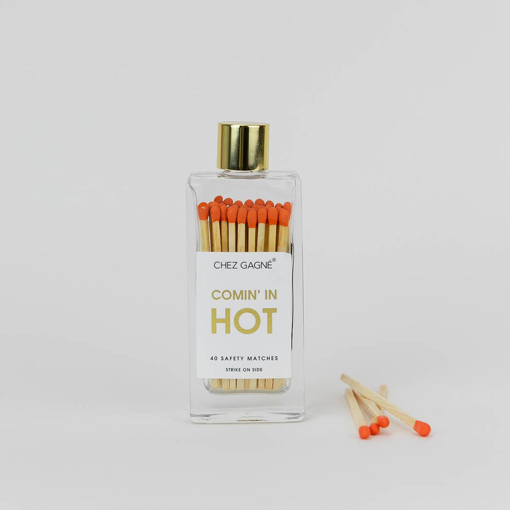 Coming In Hot Matches - Glass Bottle Matchsticks Orange