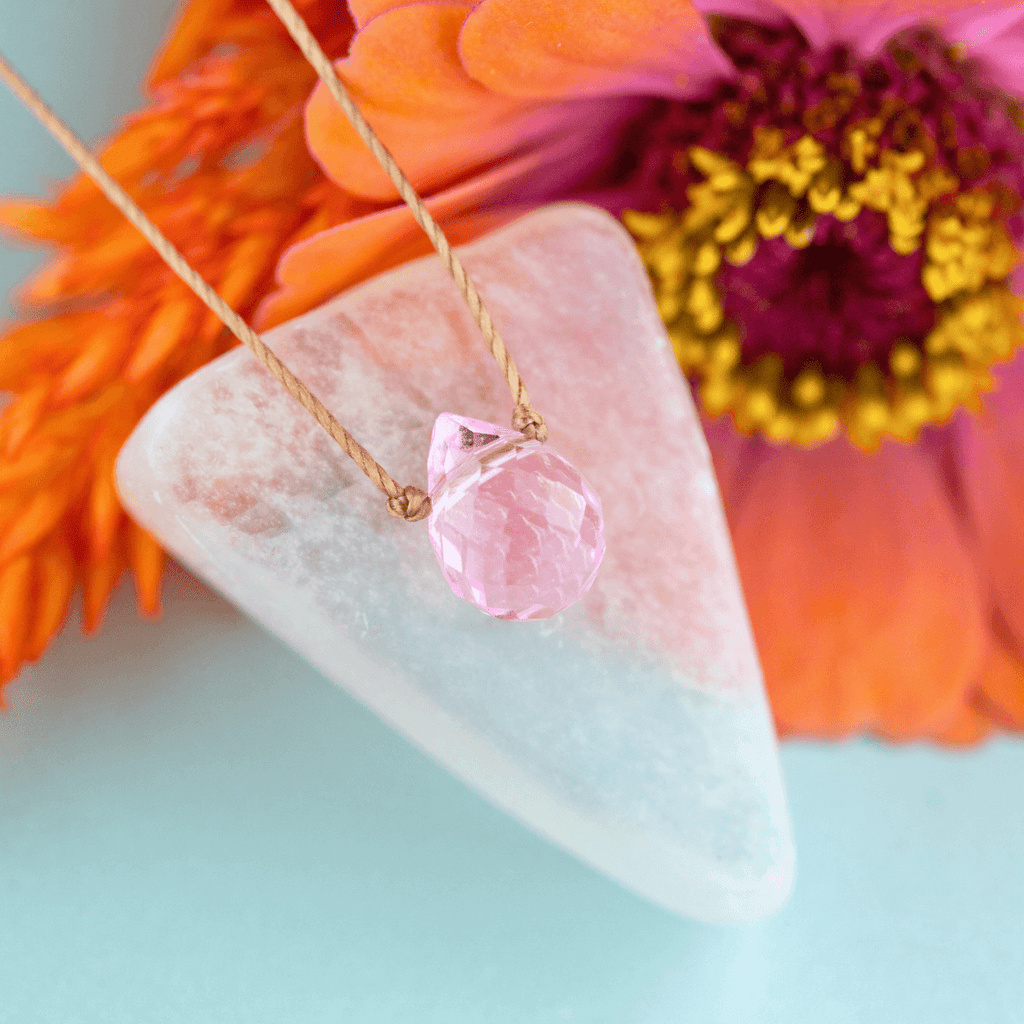 Pink Petal Mystic Crystal Necklace for Bonus Mom