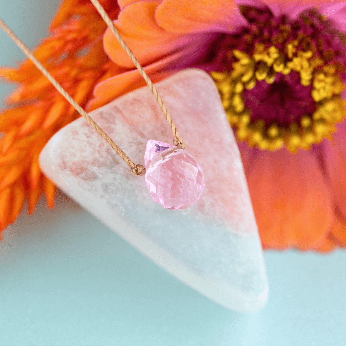 Pink Petal Mystic Crystal Necklace for Bonus Mom
