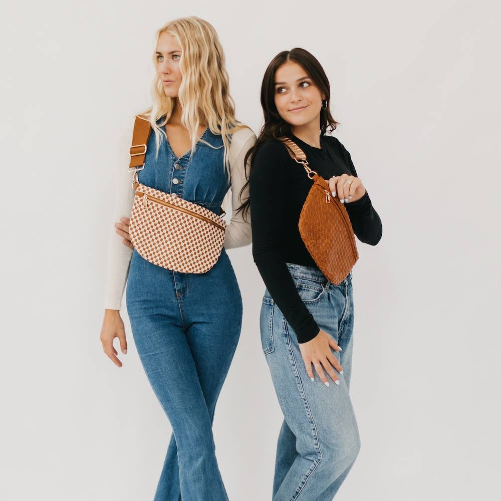 Westlyn Woven Bum Bag Checkered Black