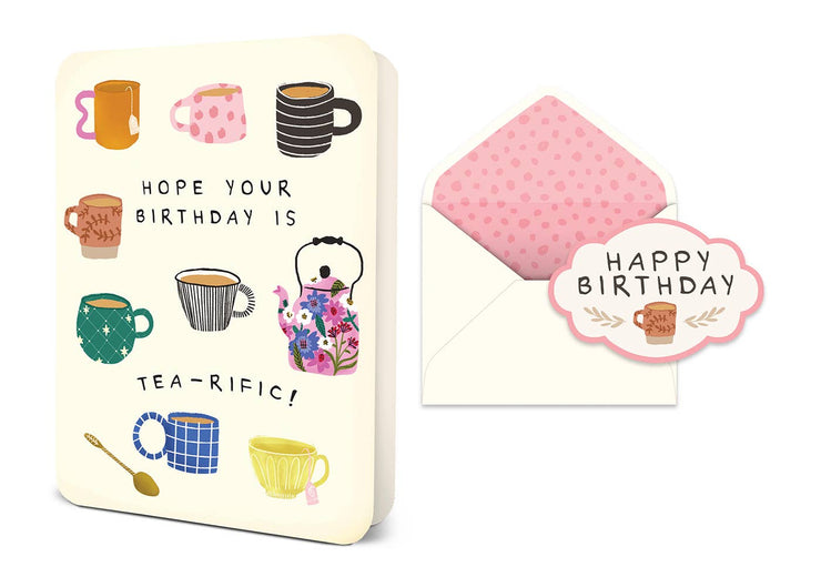 Tea-rific Birthday Deluxe Greeting Card