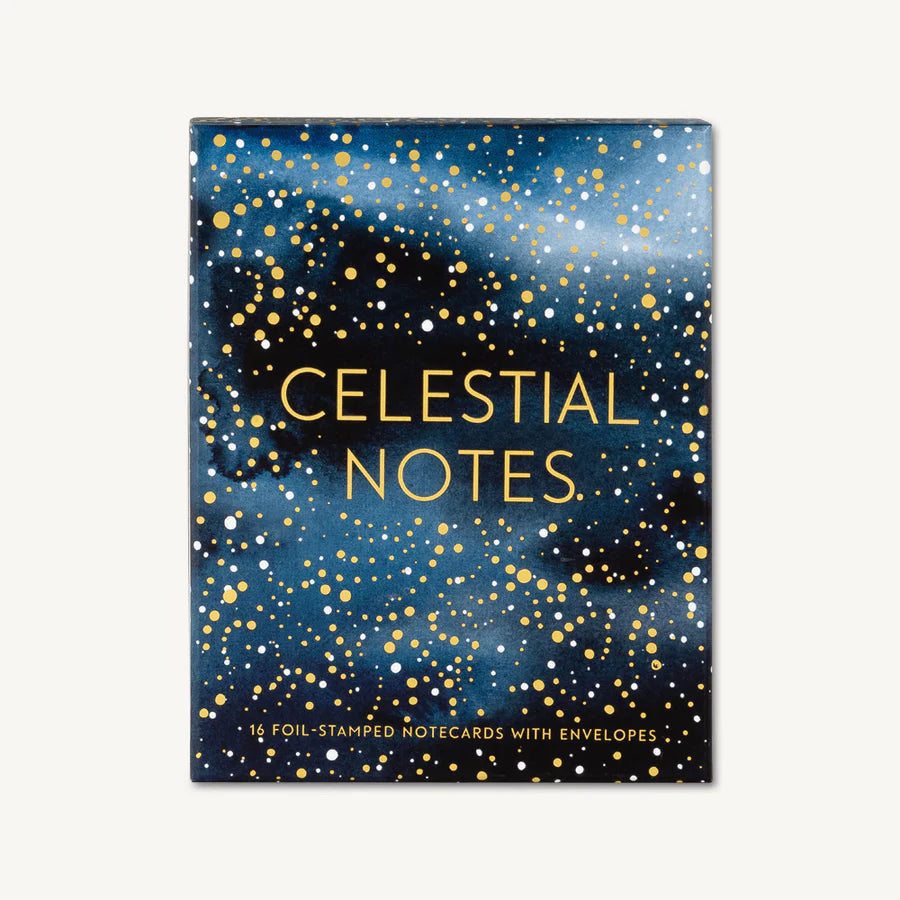 Celestial Notes - 16 Foil-Stamped Notecards with Envelopes