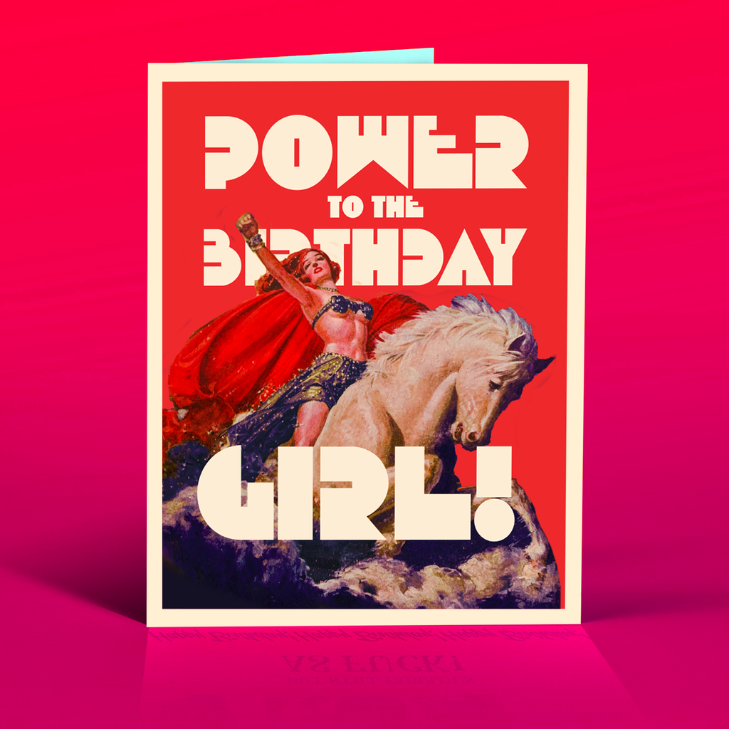 POWER GIRL birthday card