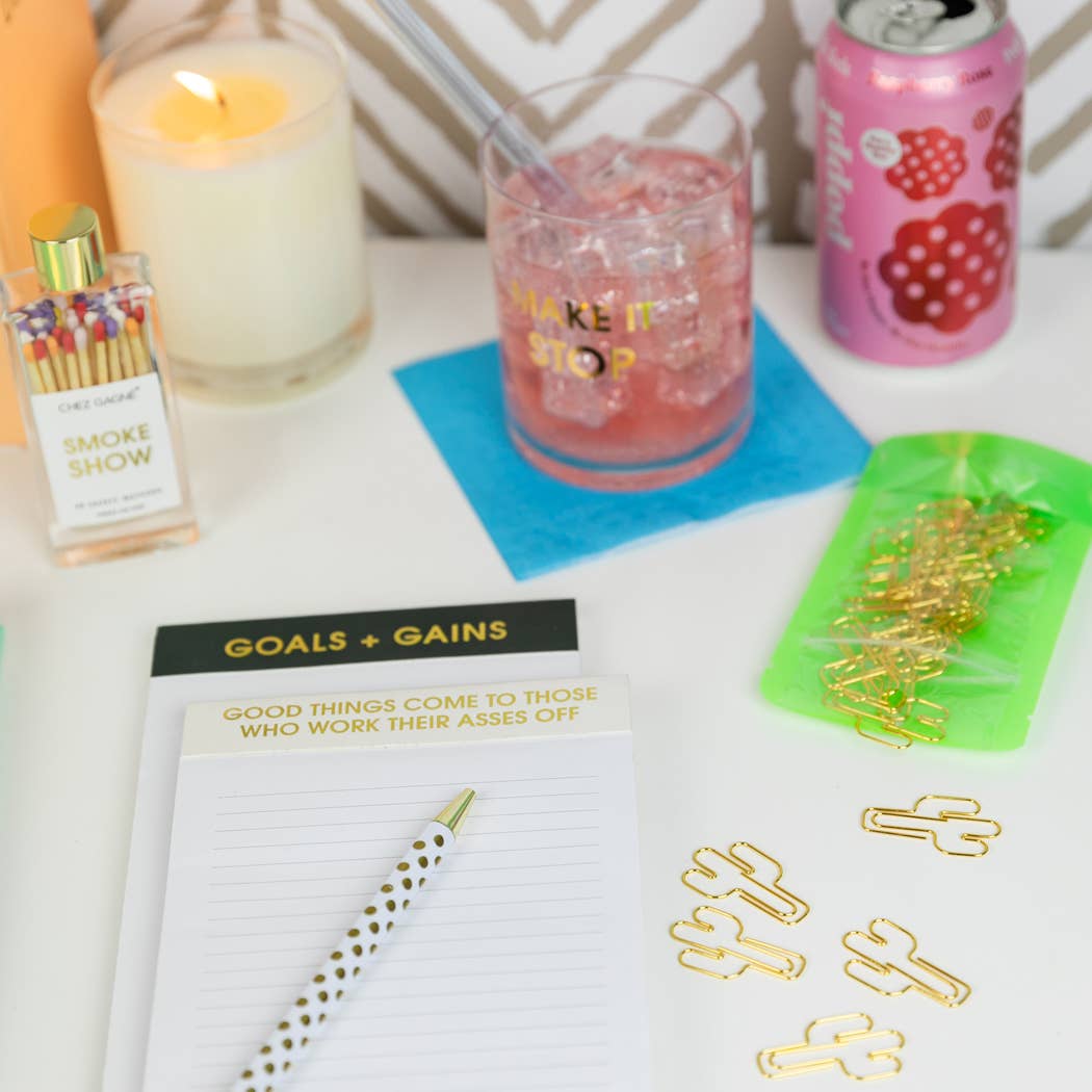 Make It Stop - Gold Foil Rocks Glass