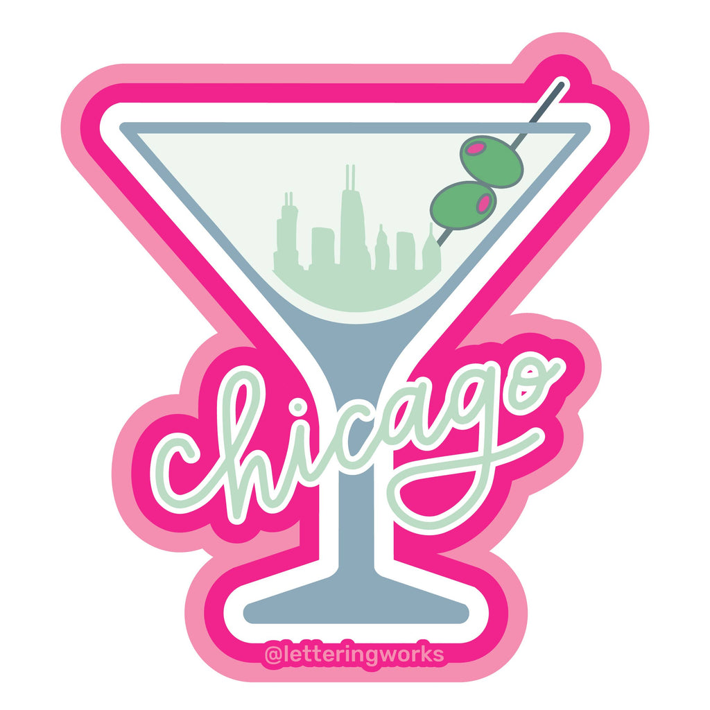 Chicago Martini Sticker