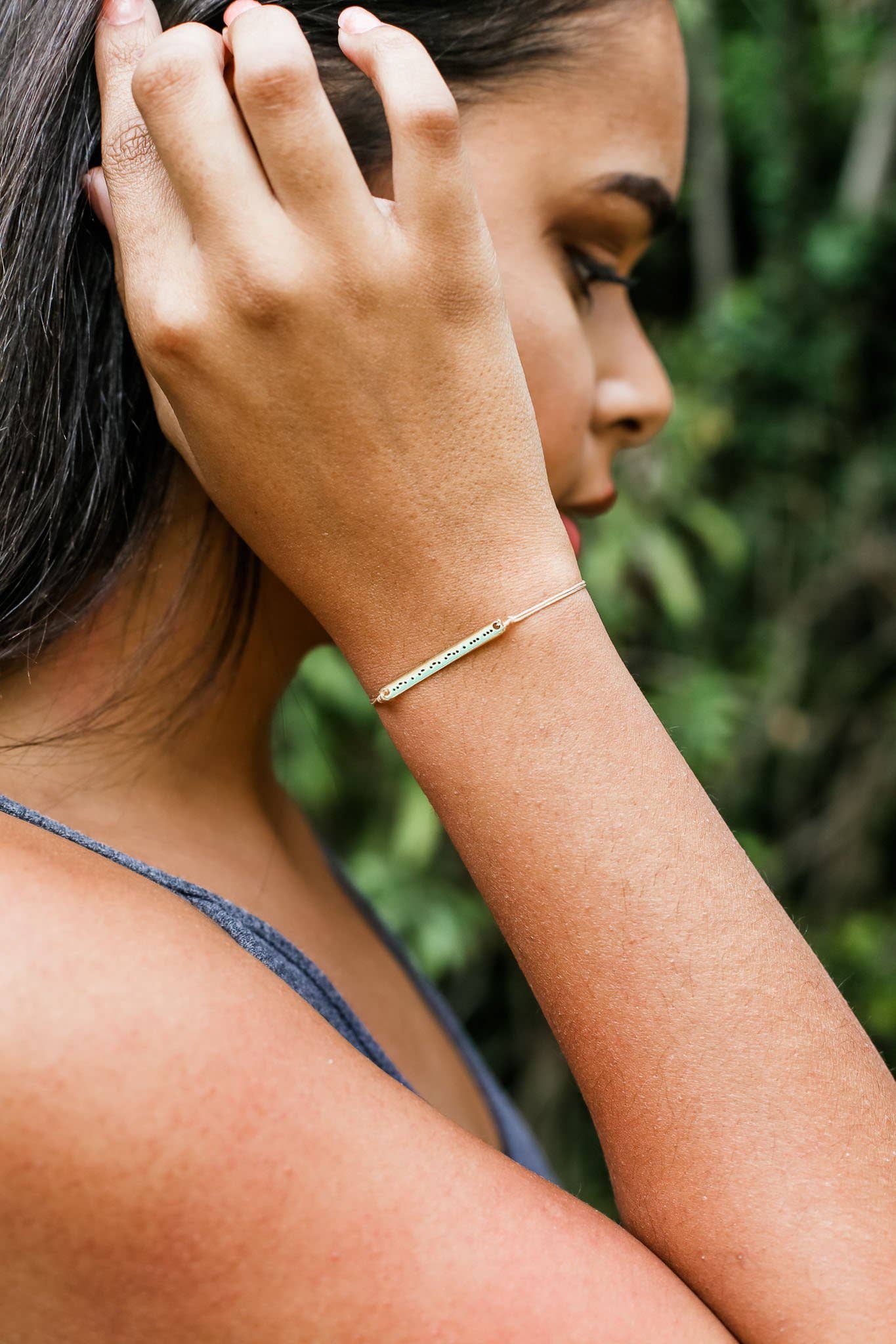 Morse Code Bar Bracelet - Fearless