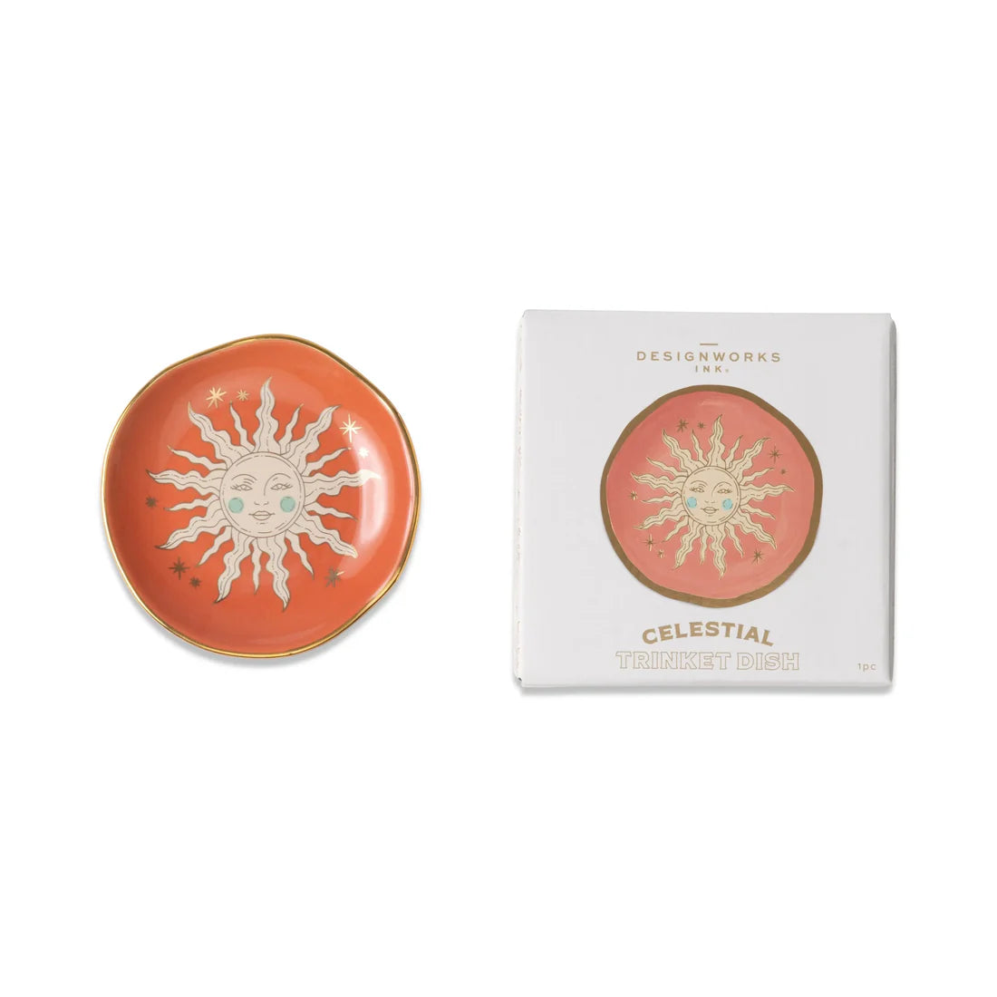 Celestial Ceramic Trinket Dish -  Terracotta Sun