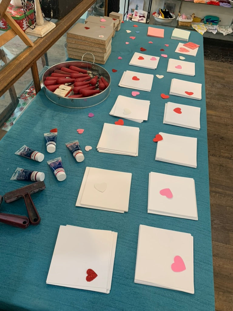 BYOB Galentine's Day Printmaking Workshop: Lino & Cards- Thursday Feb 12th 6-8:00pm