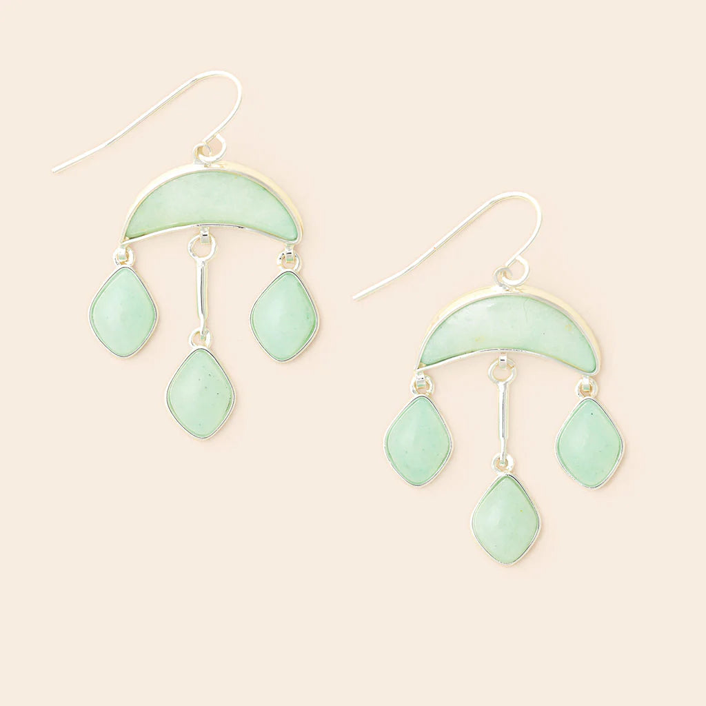 Stone Crescent Drop Earring