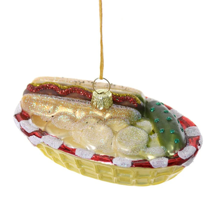Hot Dog Basket Ornament