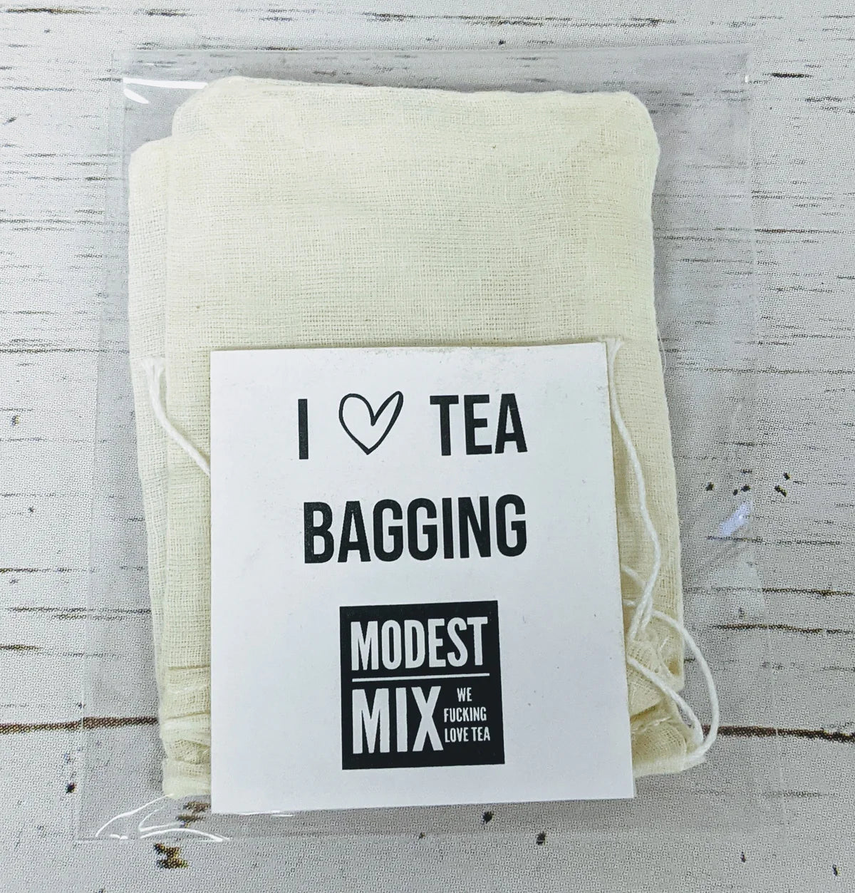 I Heart Tea Bagging - 2 cotton tea bags per pack