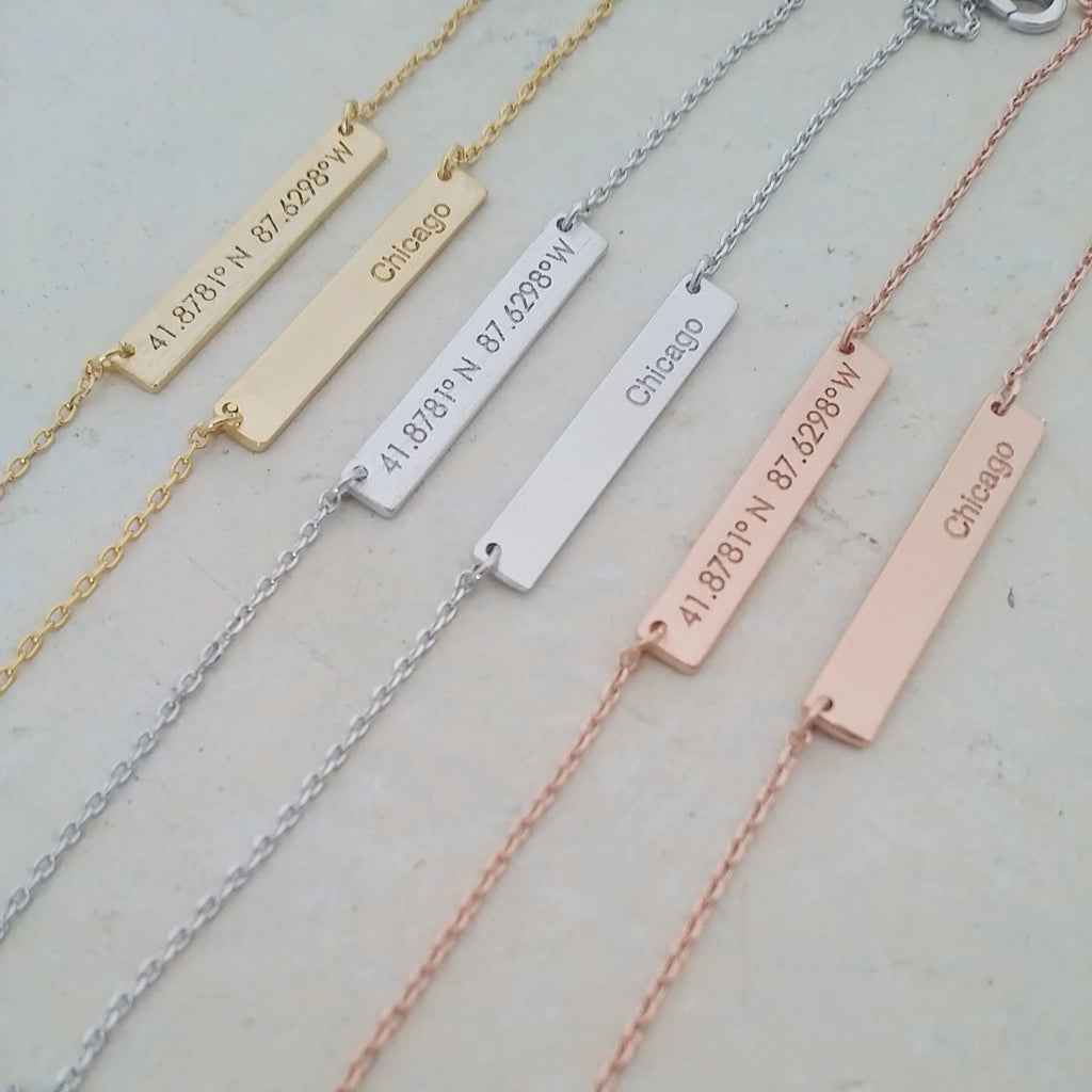 Chicago Coordinates Necklace