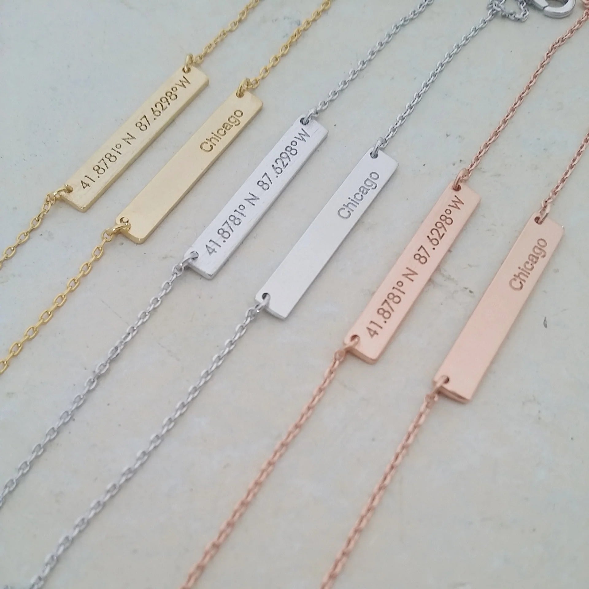 Chicago Coordinates Necklace