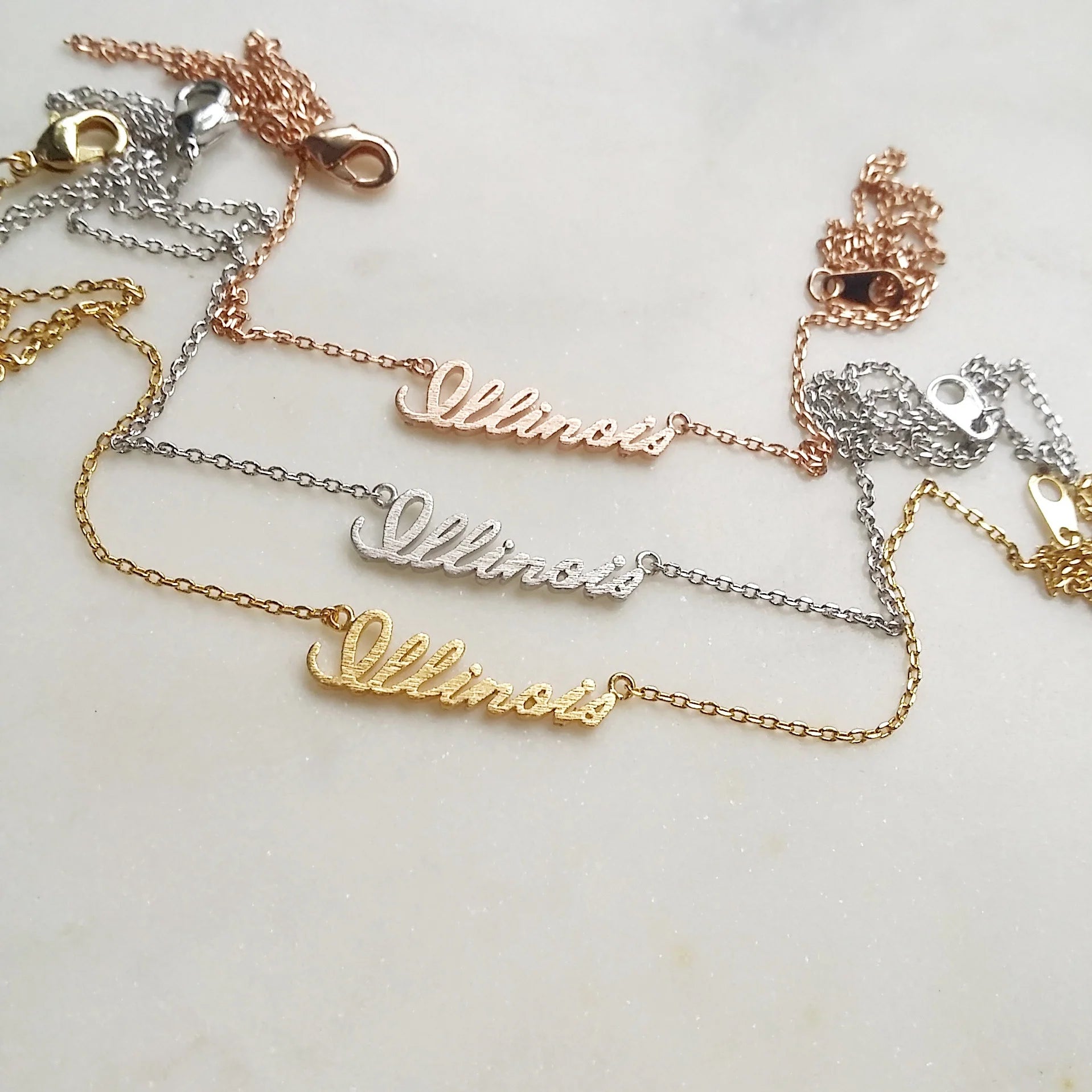 Illinois Script Necklace