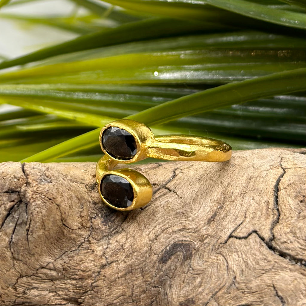 Double Black Onyx Ring