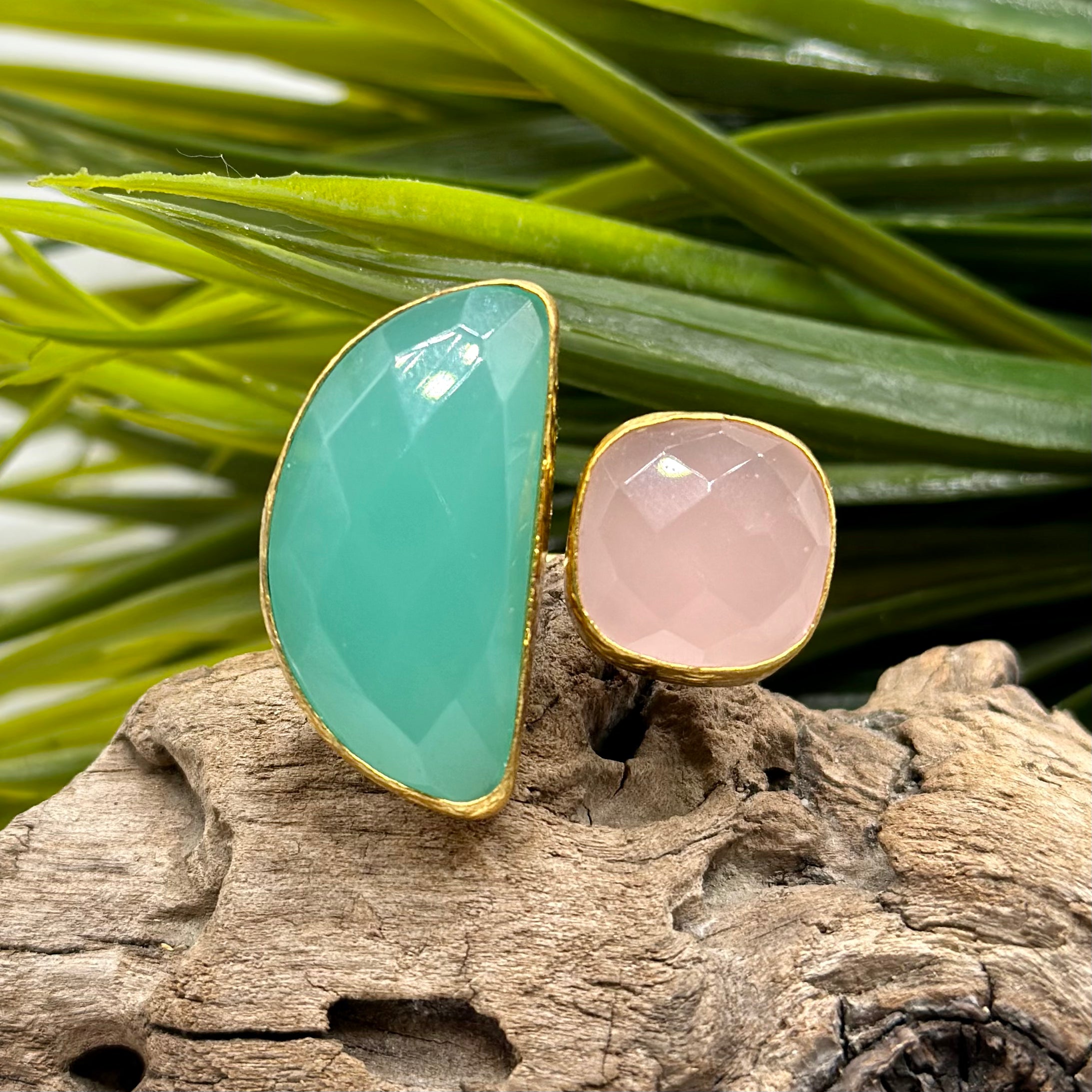 Halfmoon Double Stone Ring