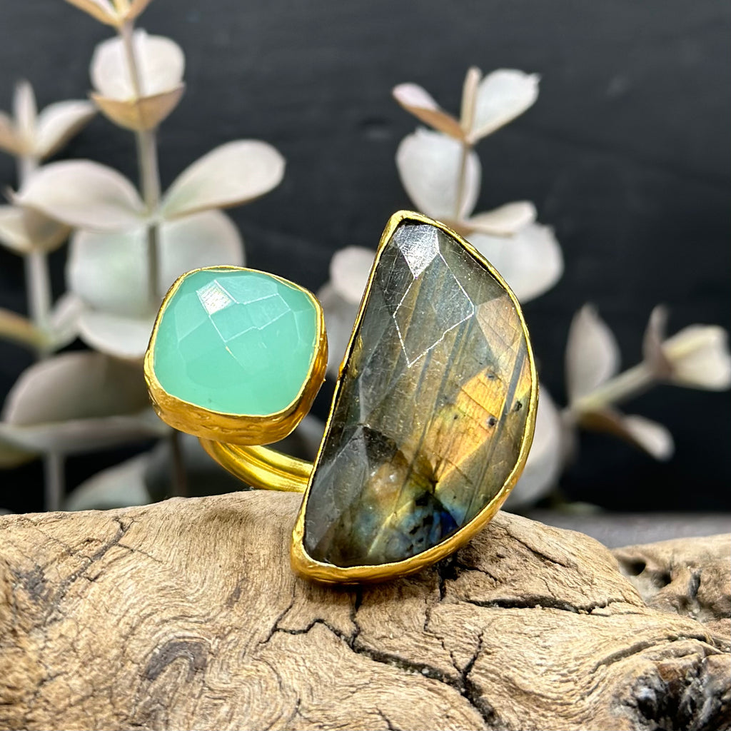 Halfmoon Double Stone Ring