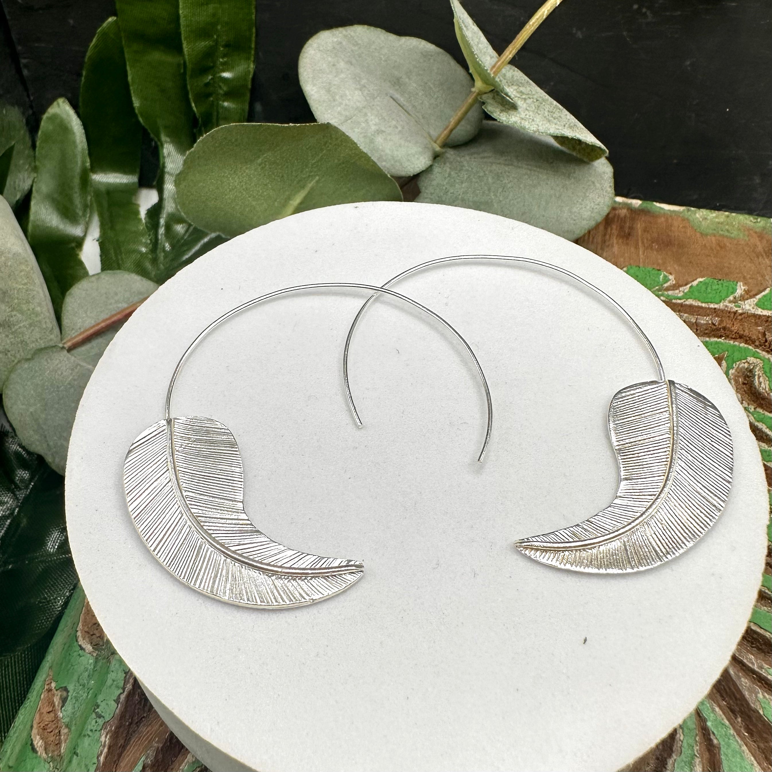 Feather Pull Through Earrings