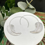 Feather Pull through earrings