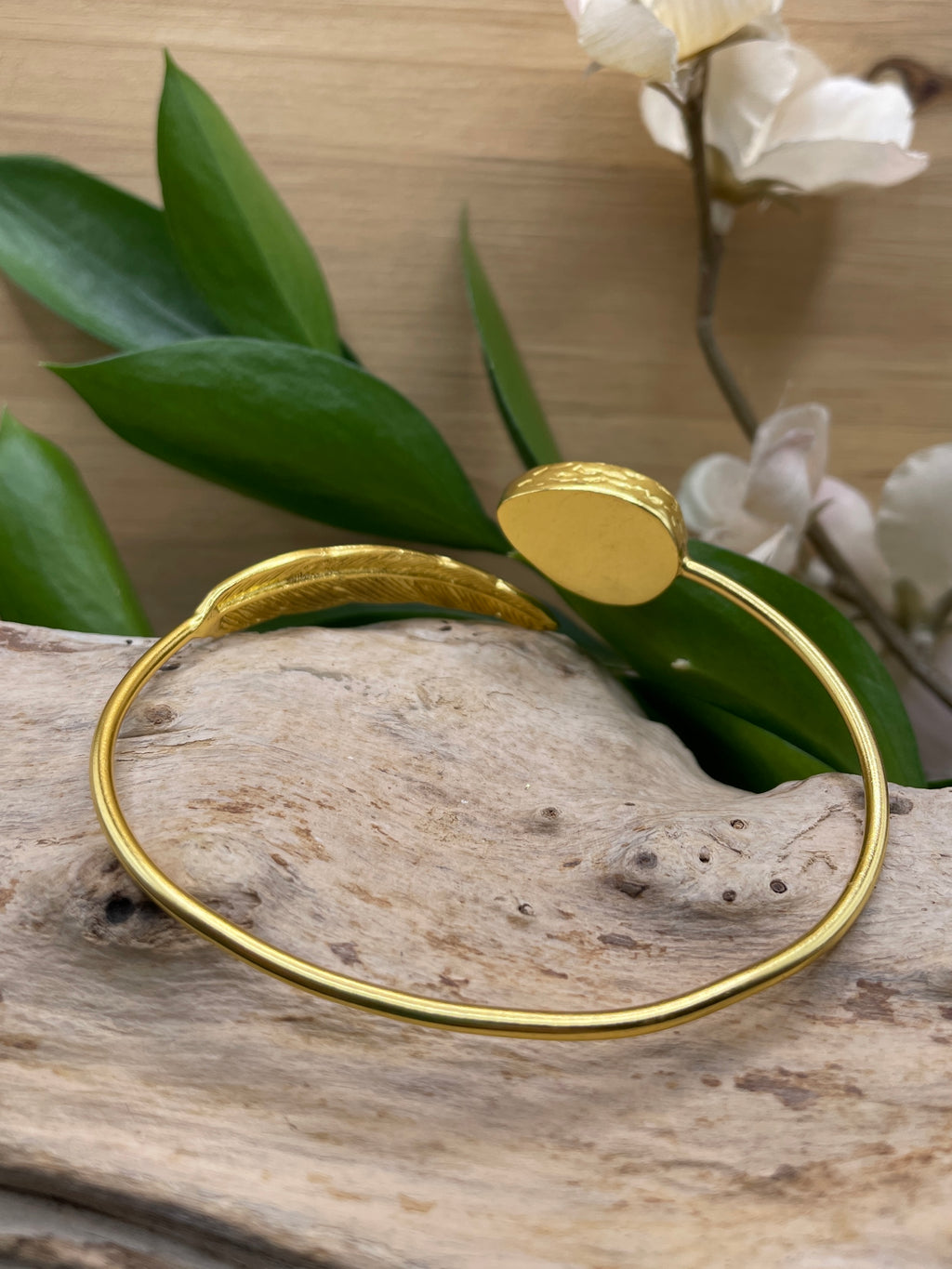 Feather Wrap Stone Bracelet