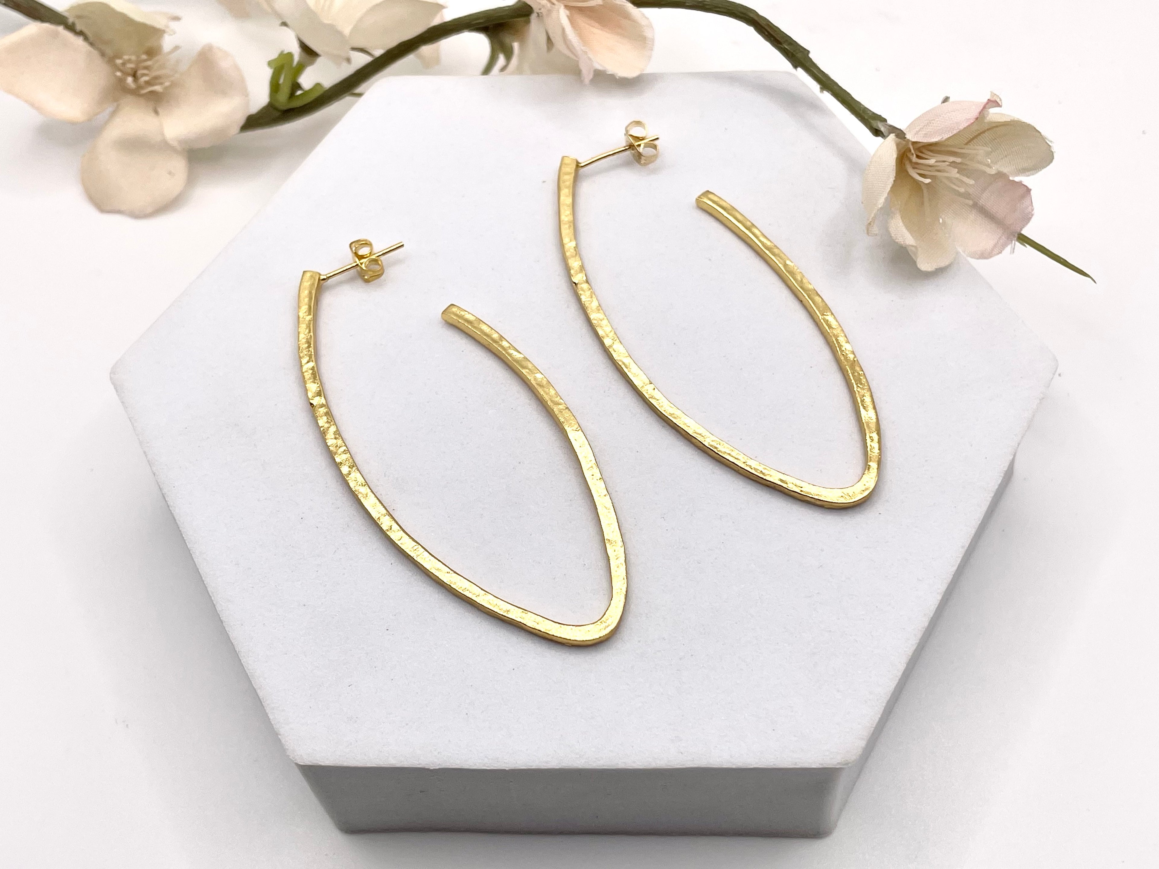 Flat Hammered Hanging Earring