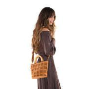 Cora Cage Wood Handle Bag