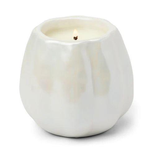 Flaming Pumpkin - White Metallic Pumpkin Candle