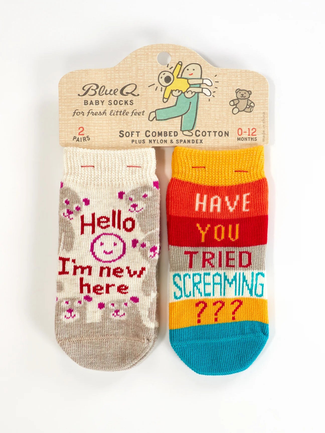 Hello I'm New Here / Have You Tried Screaming? Baby Socks