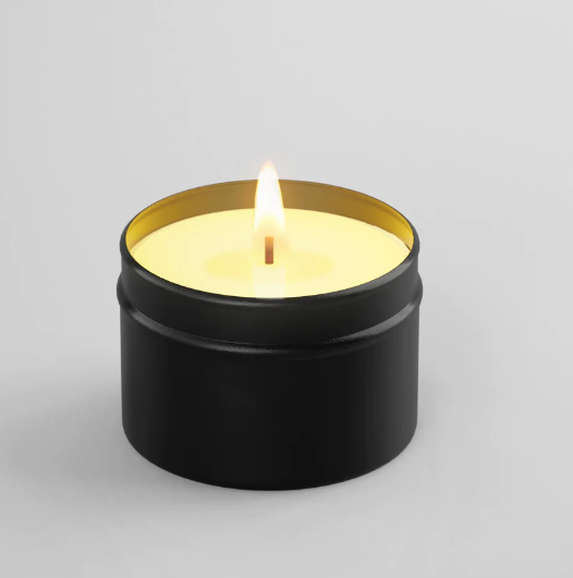 White Birch Natural Wax Scented Candle in Black Travel Tin
