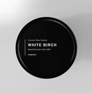 White Birch Natural Wax Scented Candle in Black Travel Tin
