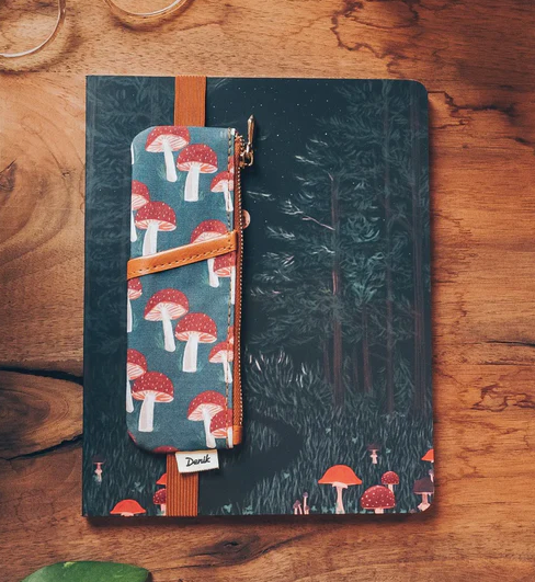 Mushroom notebook pouch