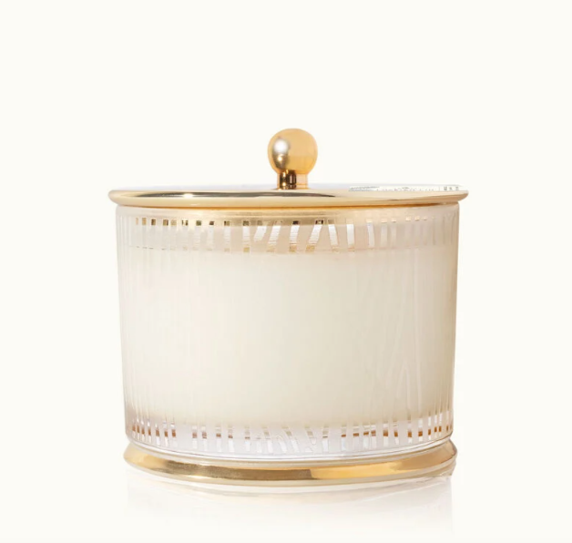 Frasier Fir Gilded Medium Poured Candle, Frosted Wood Grain