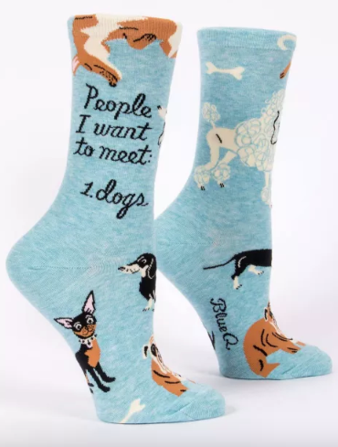 People I Want To Meet 1. Dogs W-Crew Socks