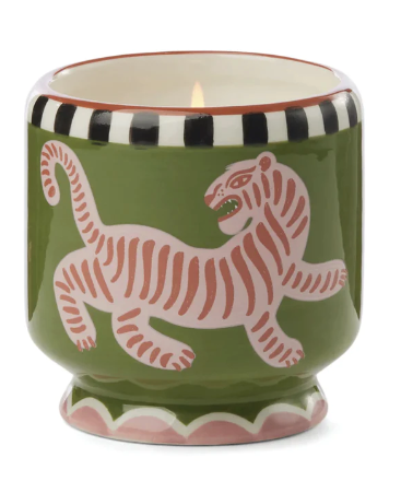 Adopo Tiger Ceramic Candle - Black Cedar and Fig