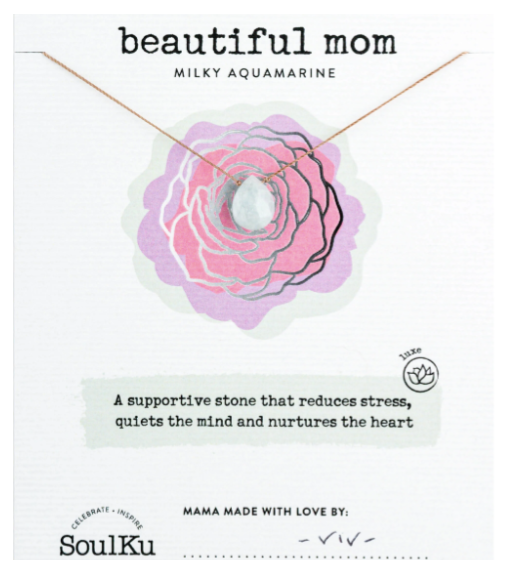 Milky Aquamarine Luxe Necklace for Beautiful Mom