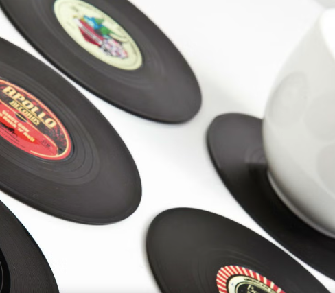 Rockabilly Vinyl Set of 6 Coasters