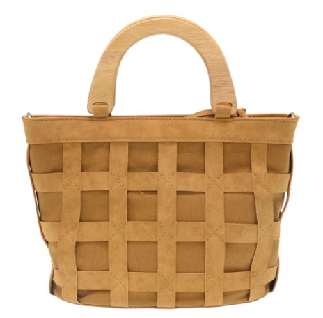 Cora Cage Wood Handle Bag