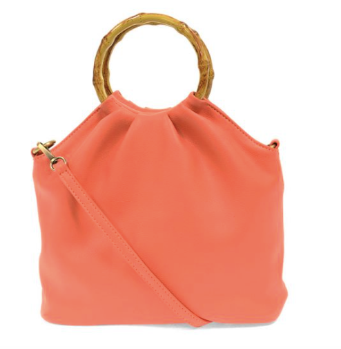 Natalie Bamboo Handle Pouf Bag