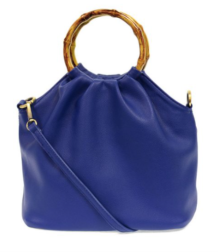 Natalie Bamboo Handle Pouf Bag