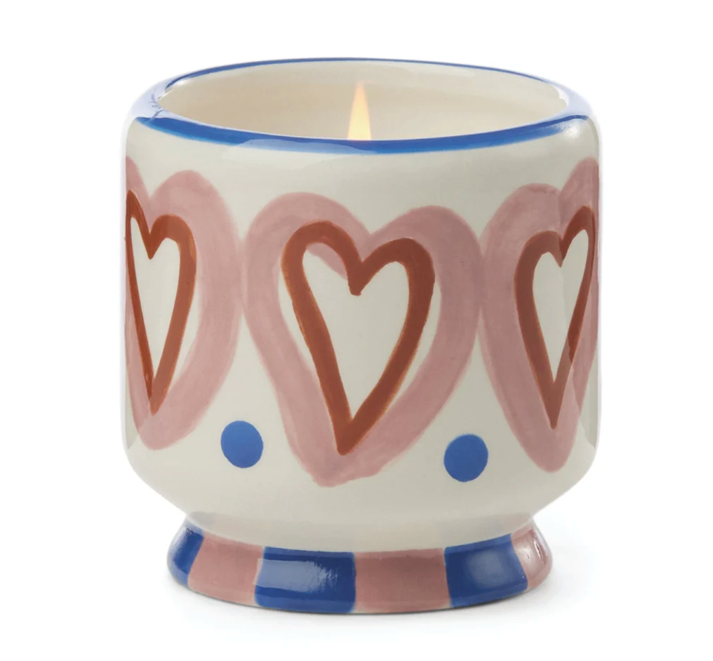 Adopo Heart Rosewood and Vanilla Scented Candle