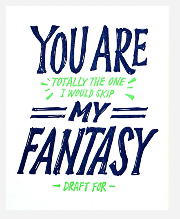 Fantasy Draft Love Card