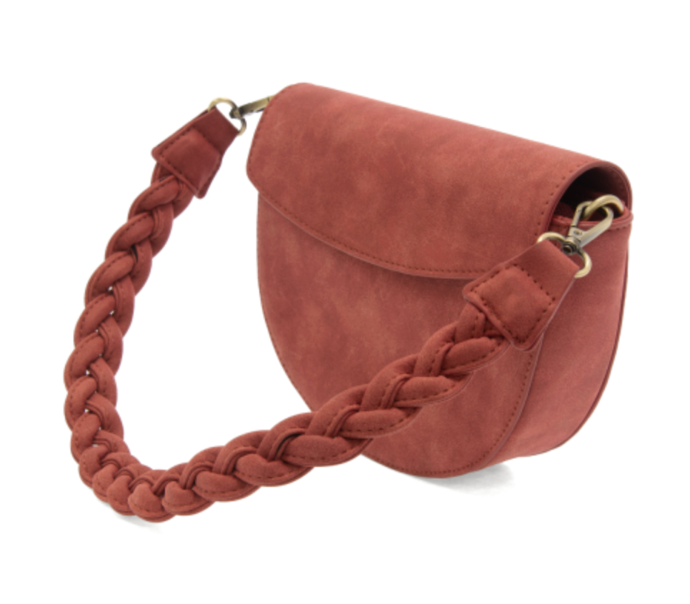 Rust Luna Crescent Crossbody w/ Braided Strap