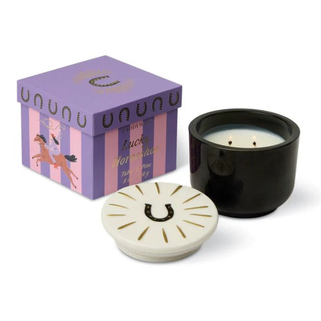 Charmed Candle with Lid - Horseshoe in Tabac & Pine 8oz