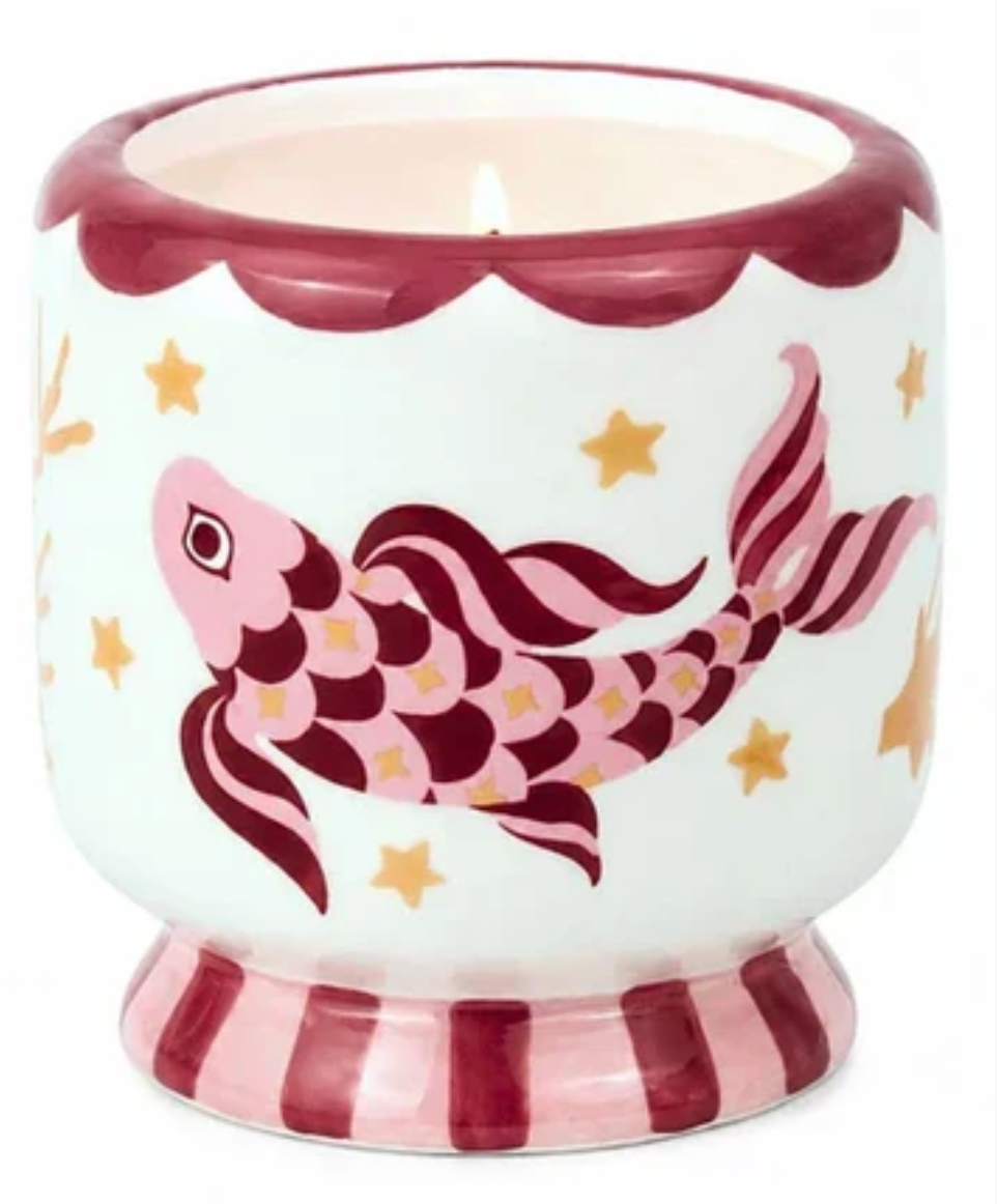 "Koi" Sea Salt Sage Ceramic Adopo 8oz Candle